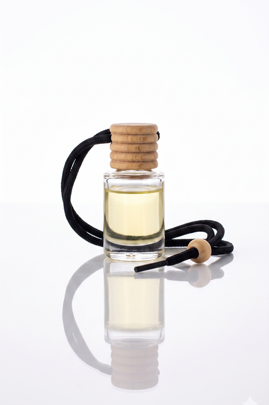 Perfume colgante interior, botella vidrio 8ml
